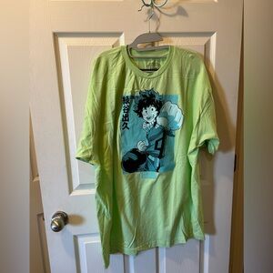 My Hero Academia Men’s XXL Green Anime Graphic T-Shirt 100% Cotton NWOT